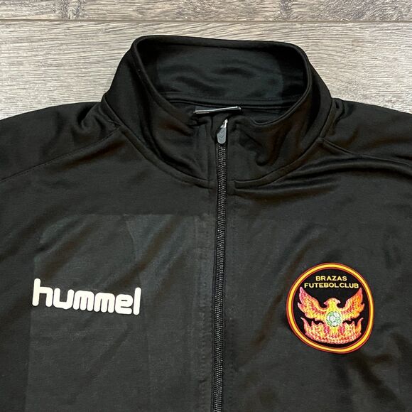Hummel Brazas Futebol Club Black Full Zip Soccer Jacket - Men's Size Medium - Picture 2 of 10